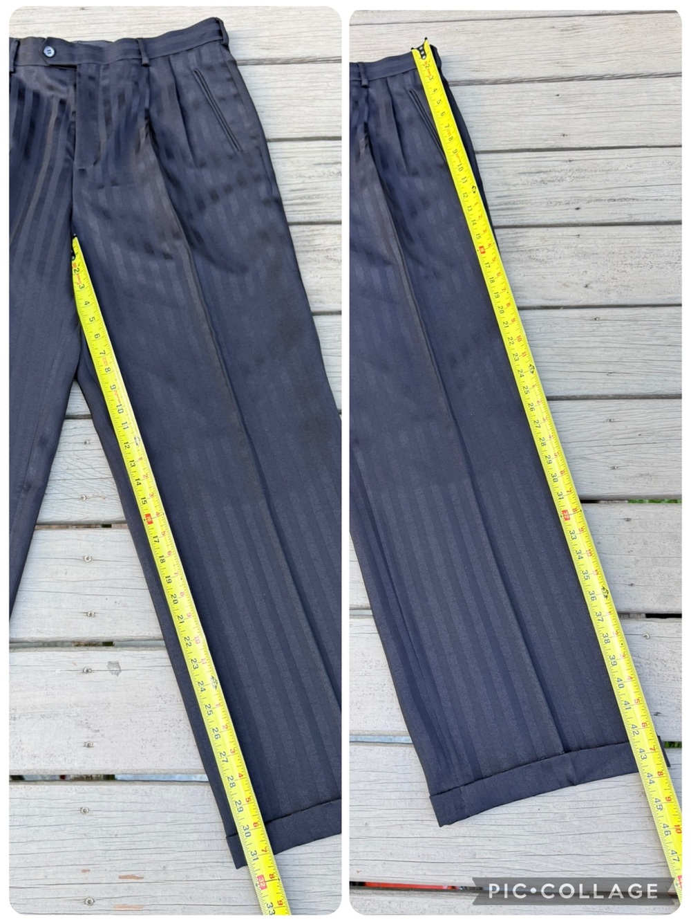 Boltini Uomo Three-Piece Pinstripe Suit in Dark black Vest Blazer Trousers 42 L - Picture 15 of 16